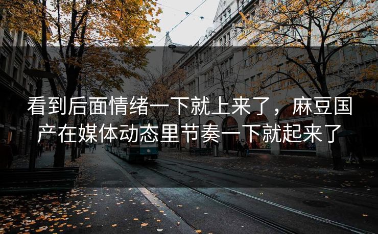 看到后面情绪一下就上来了,麻豆国产在媒体动态里节奏一下就起来了